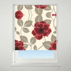 Universal Patterned Papavero Red Blackout Roller Blind