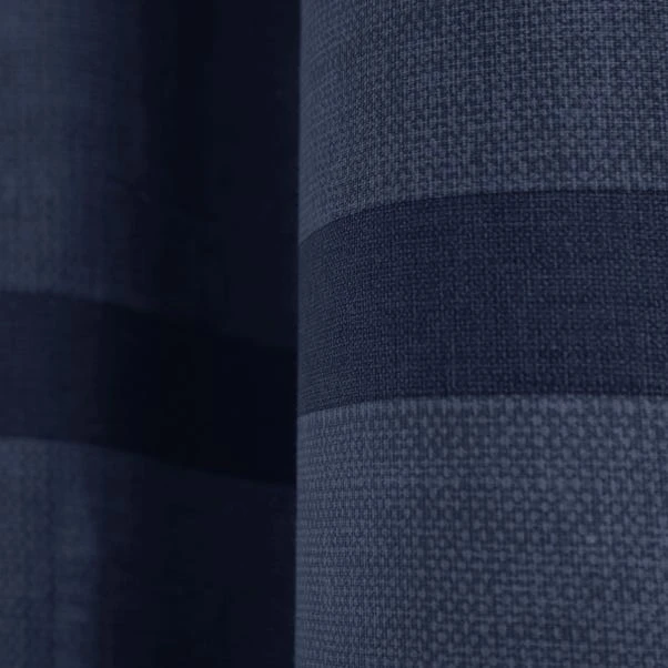 Catherine Lansfield Melville Navy Woven Eyelet Curtains 5 Catherine Lansfield Melville Navy Woven Eyelet Curtains - Image 3