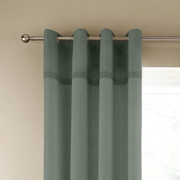 Catherine Lansfield Melville Green Woven Eyelet Curtains 3 Catherine Lansfield Melville Green Woven Eyelet Curtains