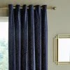 Catherine Lansfield Geo Cut Navy Eyelet Curtains 2 Catherine Lansfield Geo Cut Navy Eyelet Curtains -Dunelm Shop 30829006