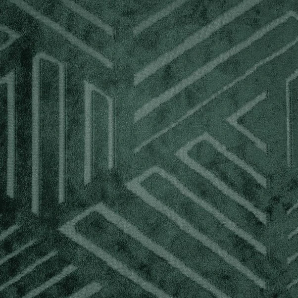 Catherine Lansfield Geo Cut Green Eyelet Curtains 5 Catherine Lansfield Geo Cut Green Eyelet Curtains - Image 3